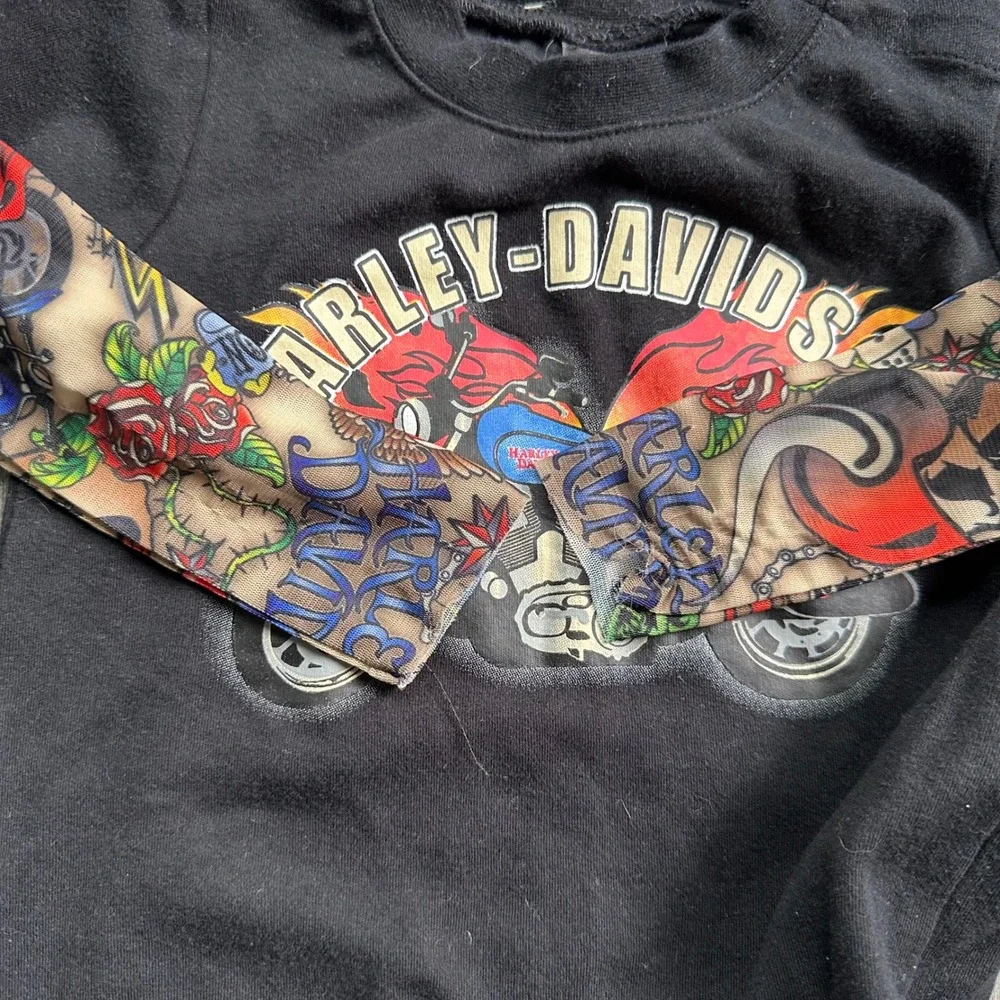 Harley-Davidson Baby Onesie 24M Black Motorcycle Tattoo Sleeves Bodysuit